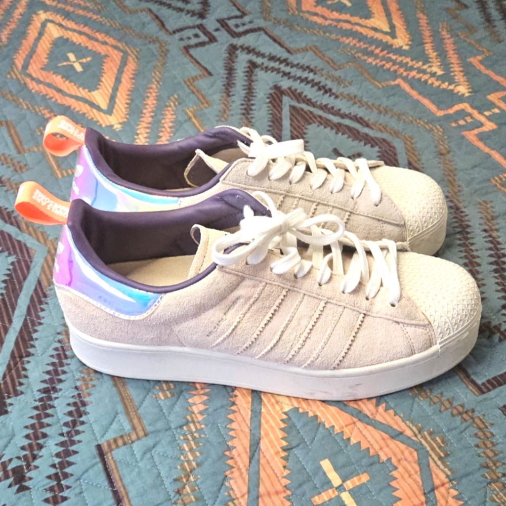 adidas White and Purple Athletic Shoes